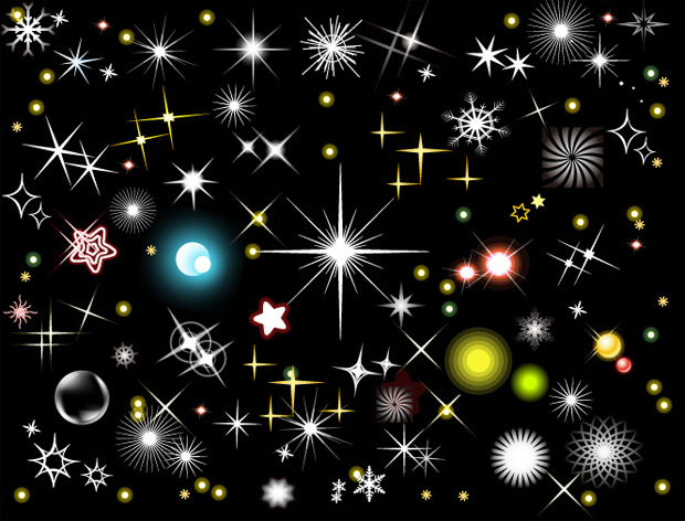 free vector Multi-element vector material style flashing stars
